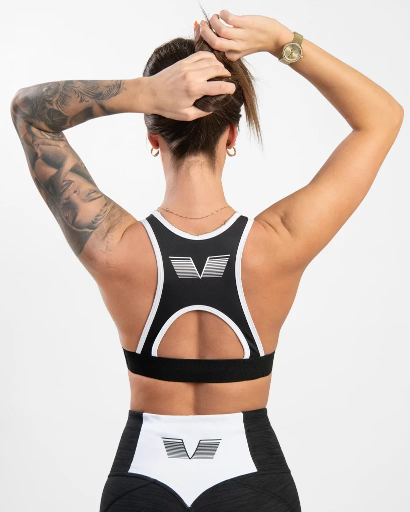 Black & White Swirl Sports Bra