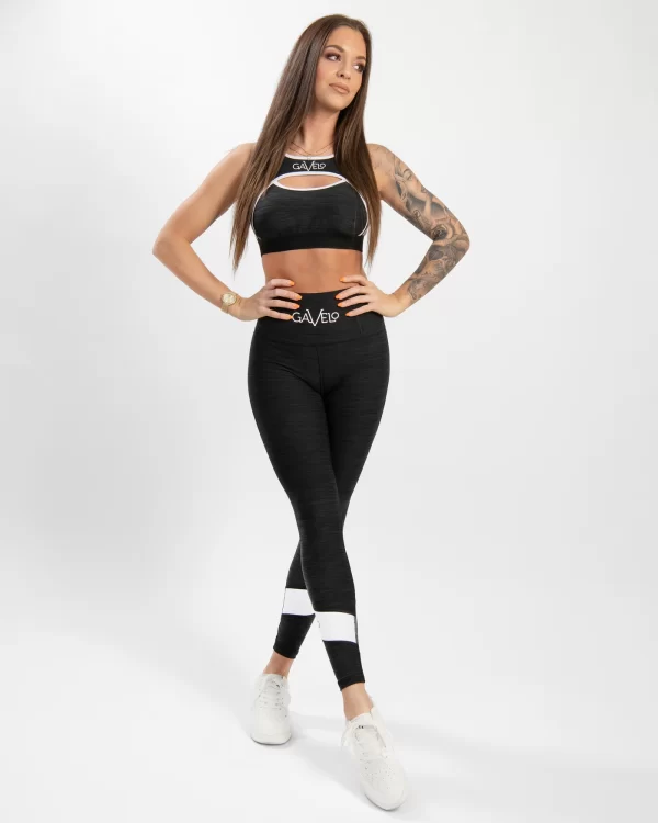 Black & White Swirl Sports Bra